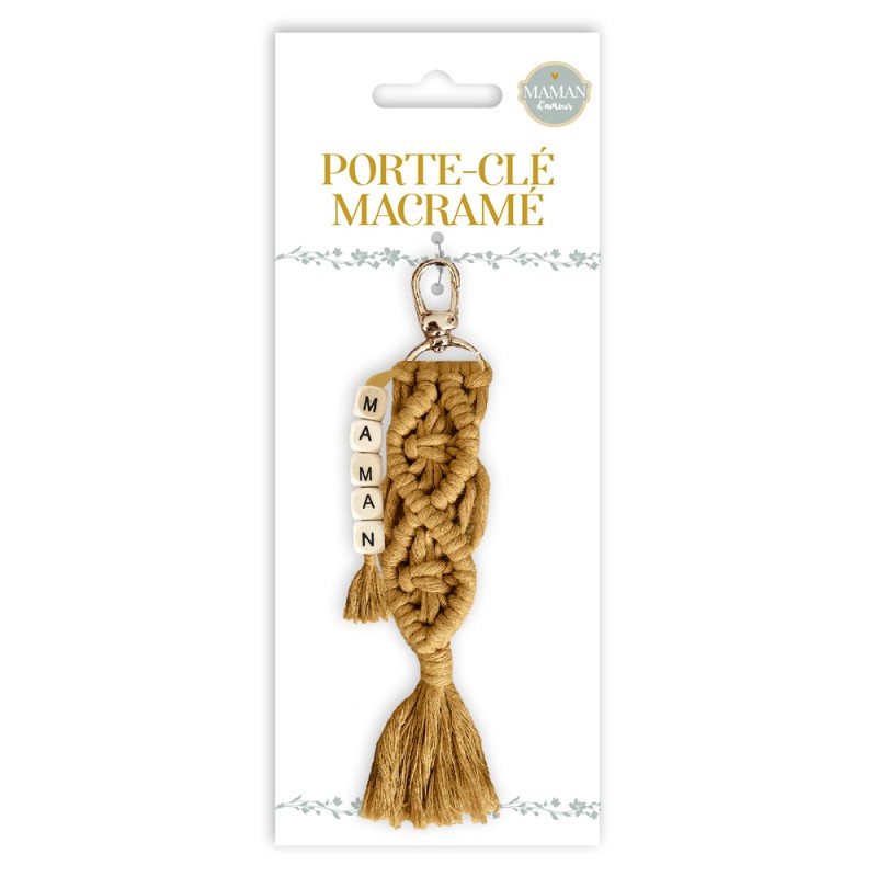 PORTE CLE MACRAME "MAMAN"