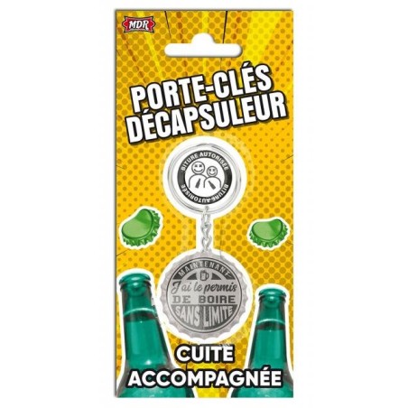 Porte-clés décapsuleur Permis de boire