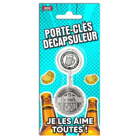 Porte-clés décapsuleur Ce soir je chope