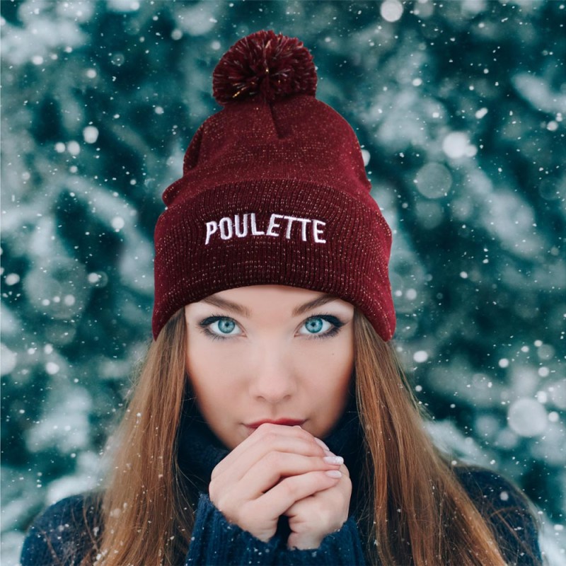 BONNET POMPON PAILLETTES "POULETTE"