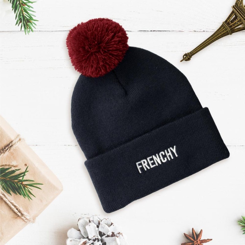 BONNET POMPON BRODE "FRENCHY"