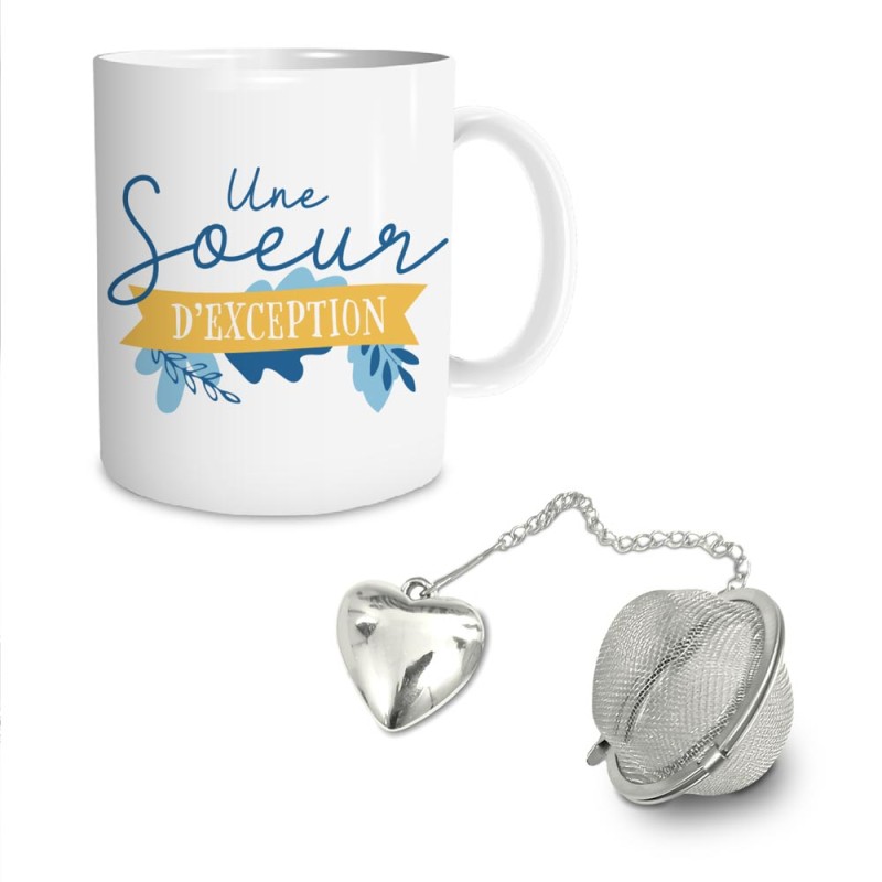 COFFRET MUG BOULE A THE "SŒUR"