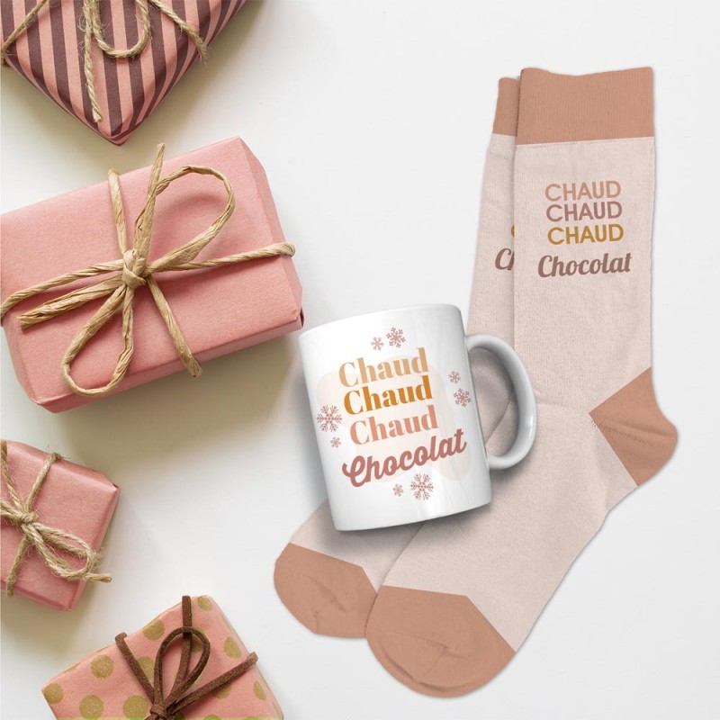 COFFRET MUG CHAUSSETTES "CHAUD CHOCOLAT"