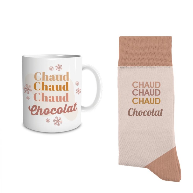 COFFRET MUG CHAUSSETTES "CHAUD CHOCOLAT"