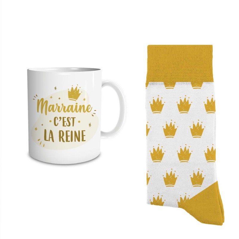 COFFRET MUG CHAUSSETTES "MARRAINE"