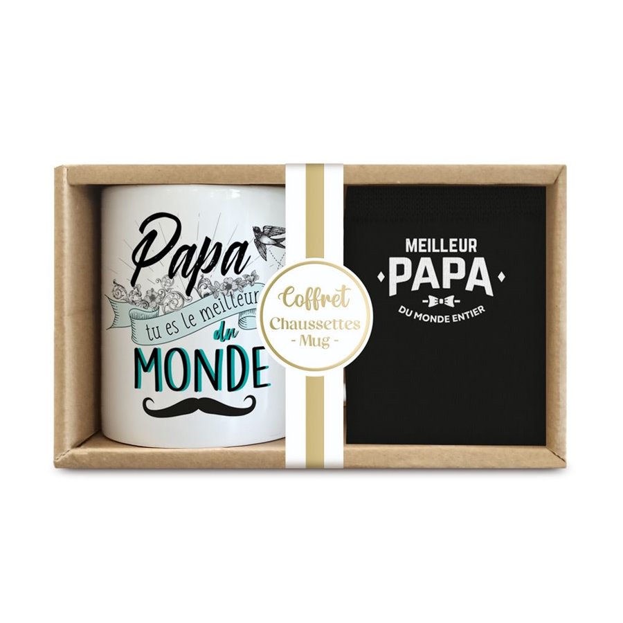 COFFRET MUG CHAUSSETTES PAPA D AMOUR