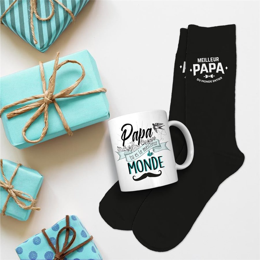 COFFRET MUG CHAUSSETTES PAPA D AMOUR