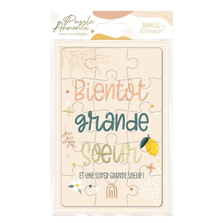 CARTE PUZZLE ANNONCE "GRANDE SOEUR"