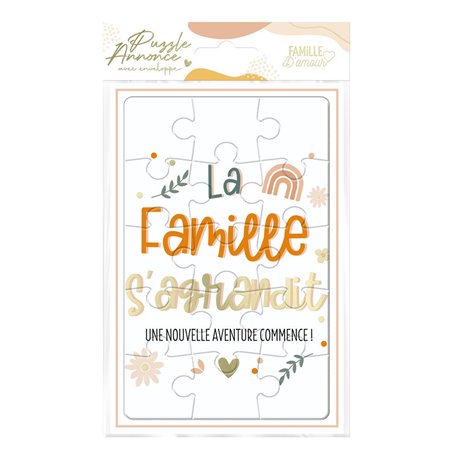 CARTE PUZZLE ANNONCE "LA FAMILLE"