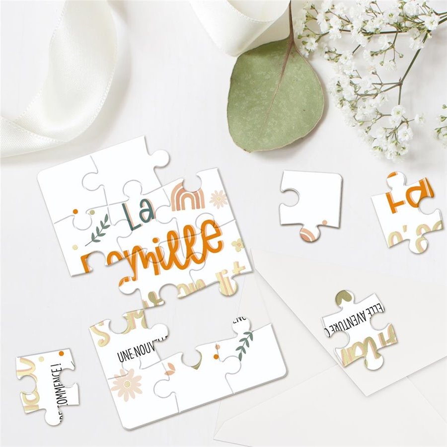 CARTE PUZZLE ANNONCE "LA FAMILLE"