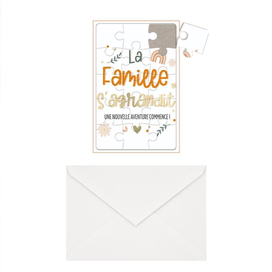 CARTE PUZZLE ANNONCE "LA FAMILLE"