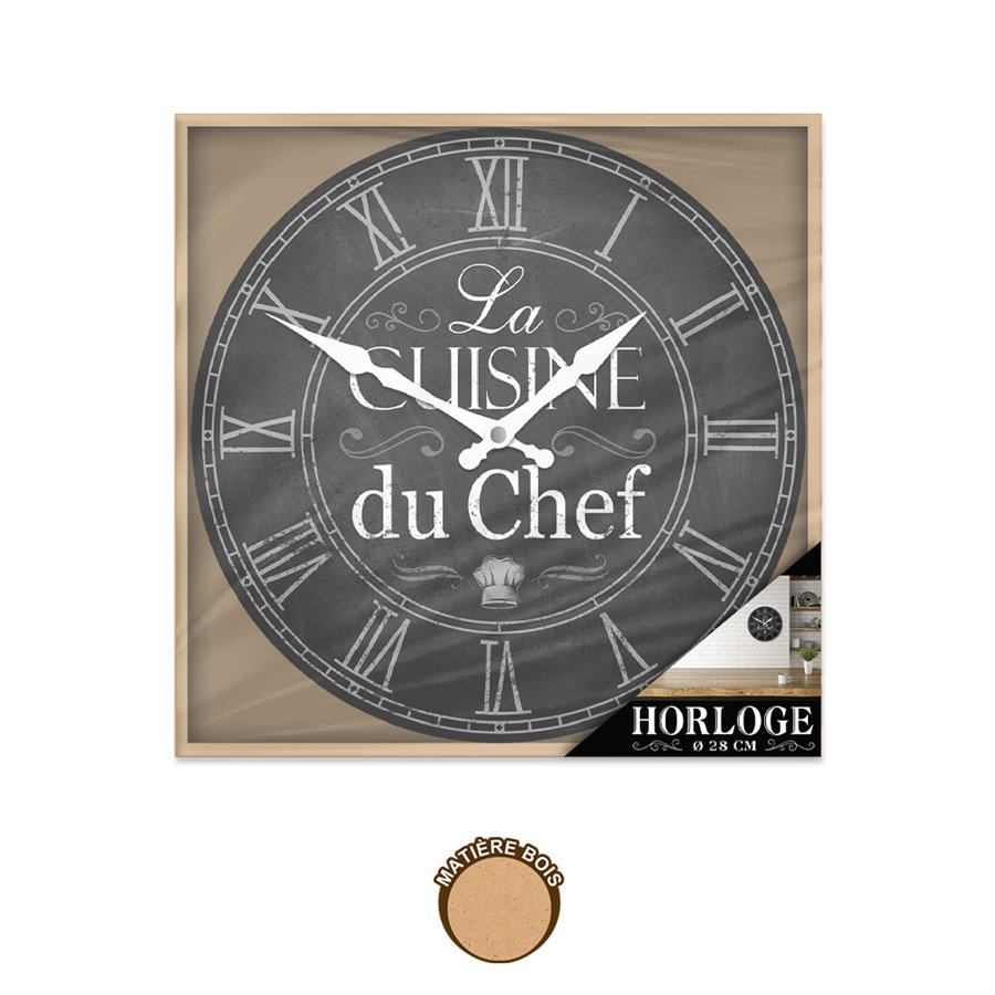 HORLOGE RONDE "CUISINE DU CHEF"