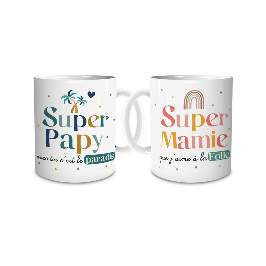 COFFRET DUO MUGS SUPER PAPY MAMIE