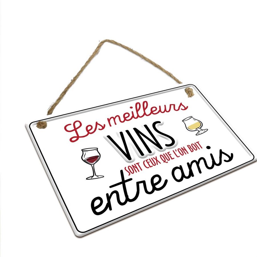 PLAQUE METAL "VINS ENTRE AMIS"