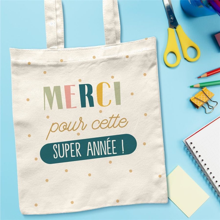 SAC CABAS MERCI..SUPER ANNEE