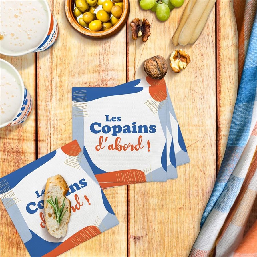 SERVIETTES 10 PCS APERO DES COPAINS