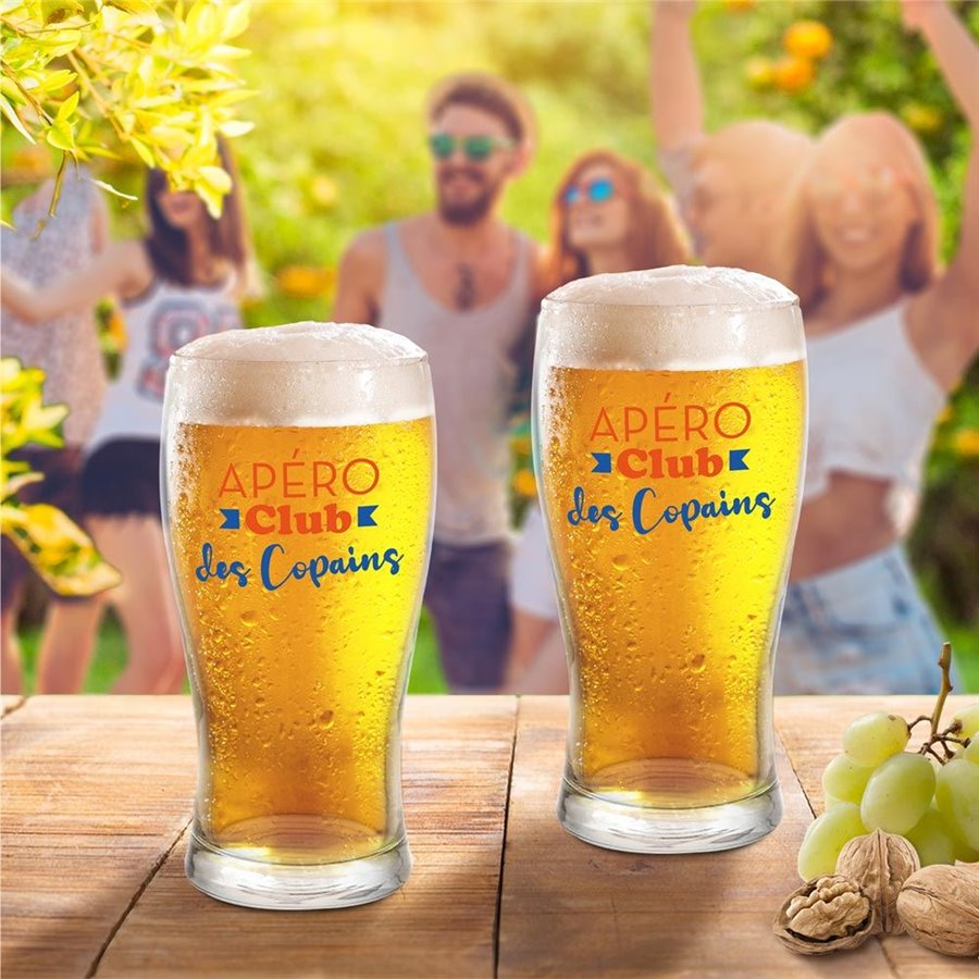 COFFRET VERRE A BIERE APERO DES COPAINS