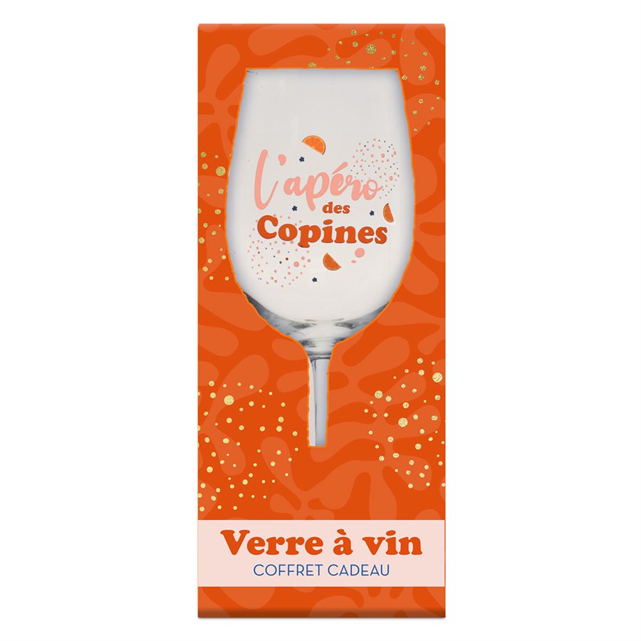 COFFRET VERRE A VIN APERO DES COPINES