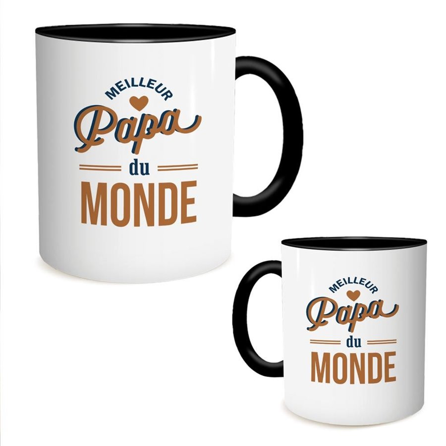 MUG NOIR MEILLEUR PAPA DU MONDE