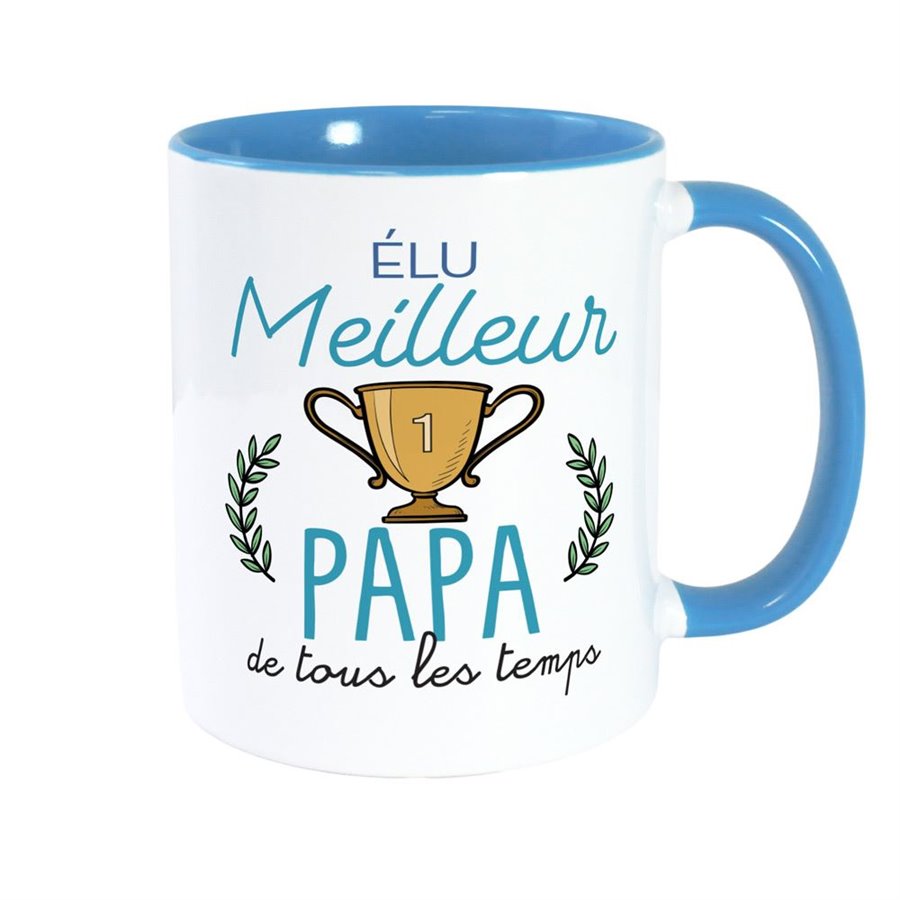 MUG BLEU ELU MEILLEUR PAPA