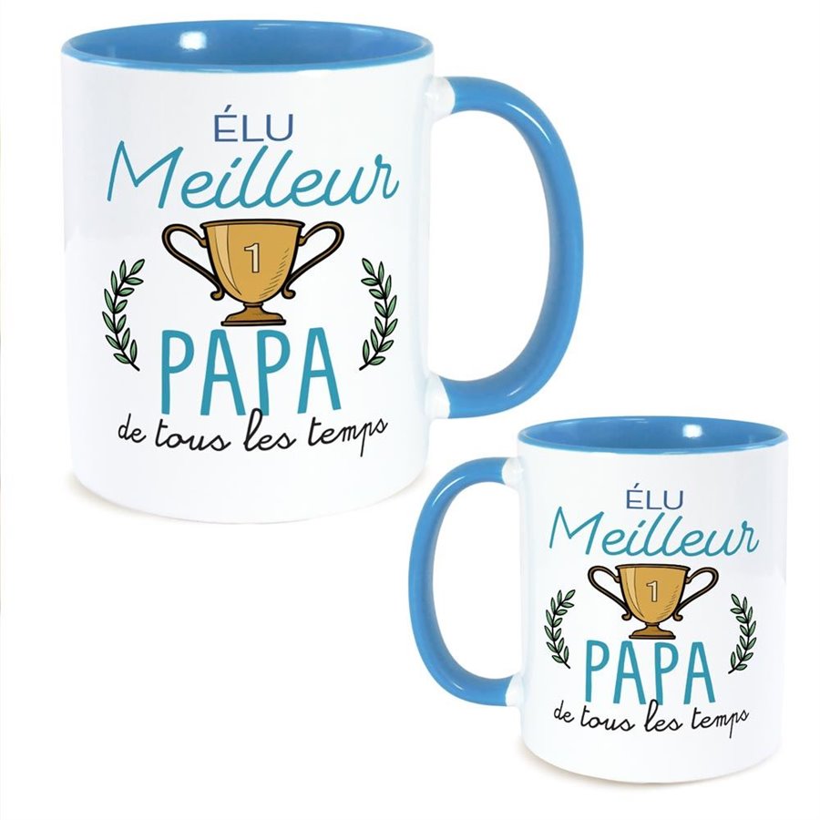 MUG BLEU ELU MEILLEUR PAPA