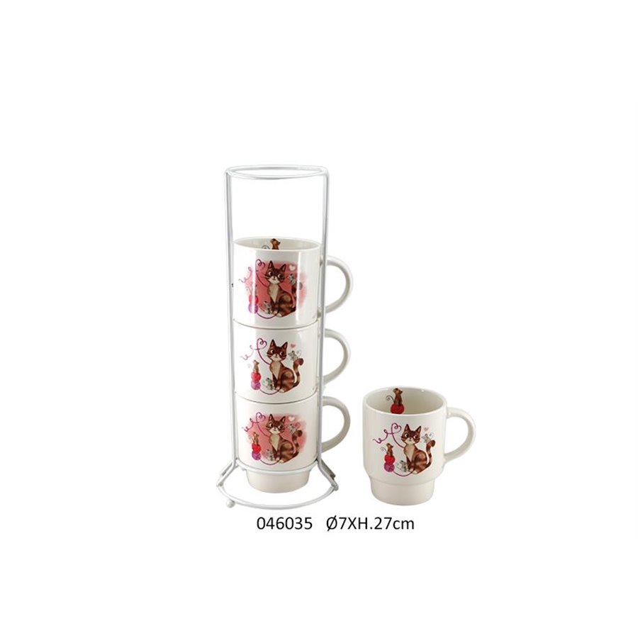 SET DE 4 MUGS S/COLONNE 'TRICOTI' 