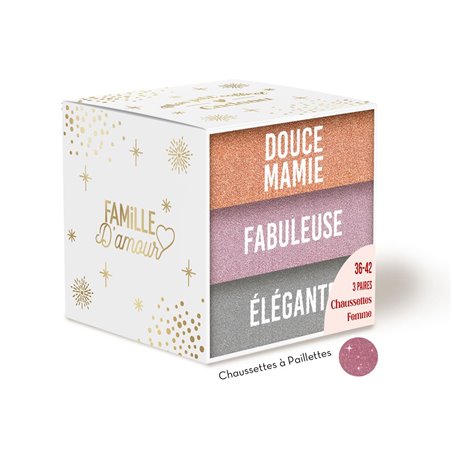 COFFRET TRIO CHAUSSETTES PAILLETTES DOUCE MAMIE