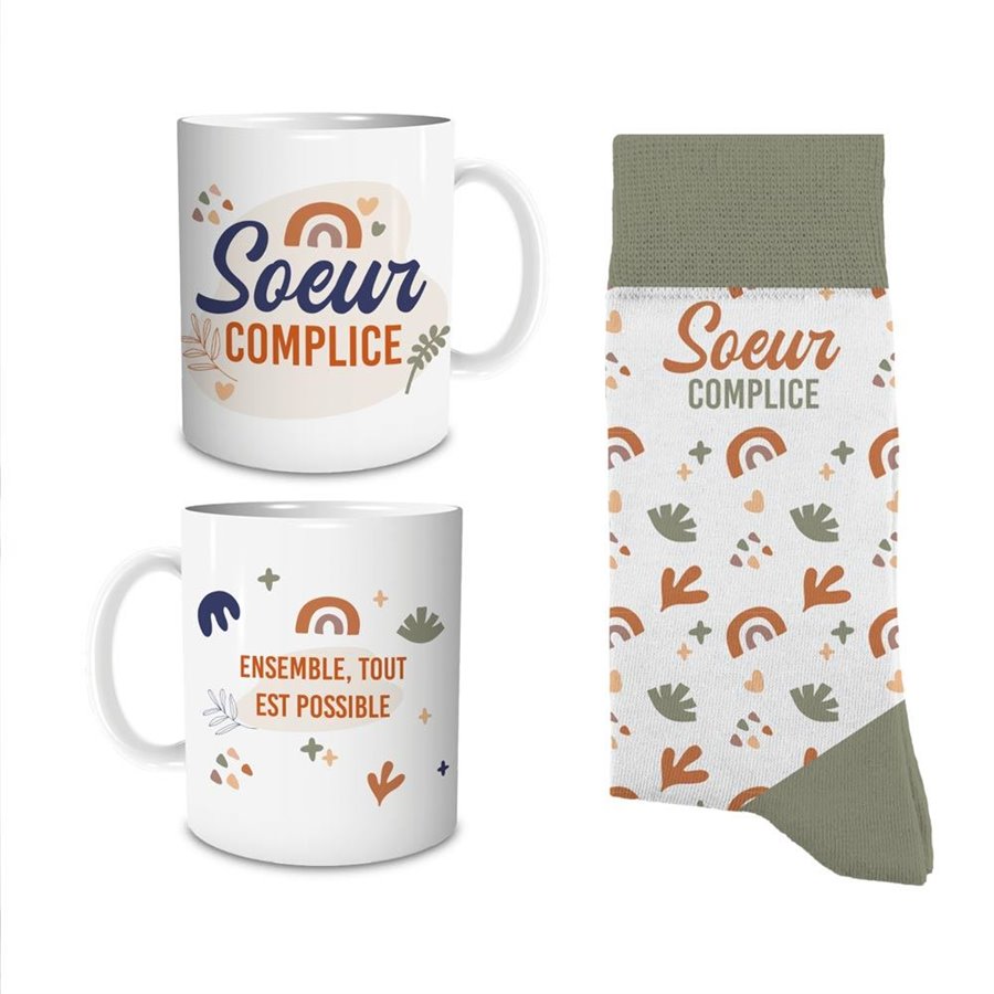 COFFRET MUG/CHAUSSETTES SOEUR COMPLICE