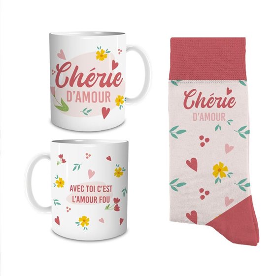 COFFRET MUG/CHAUSSETTES MON CHERI