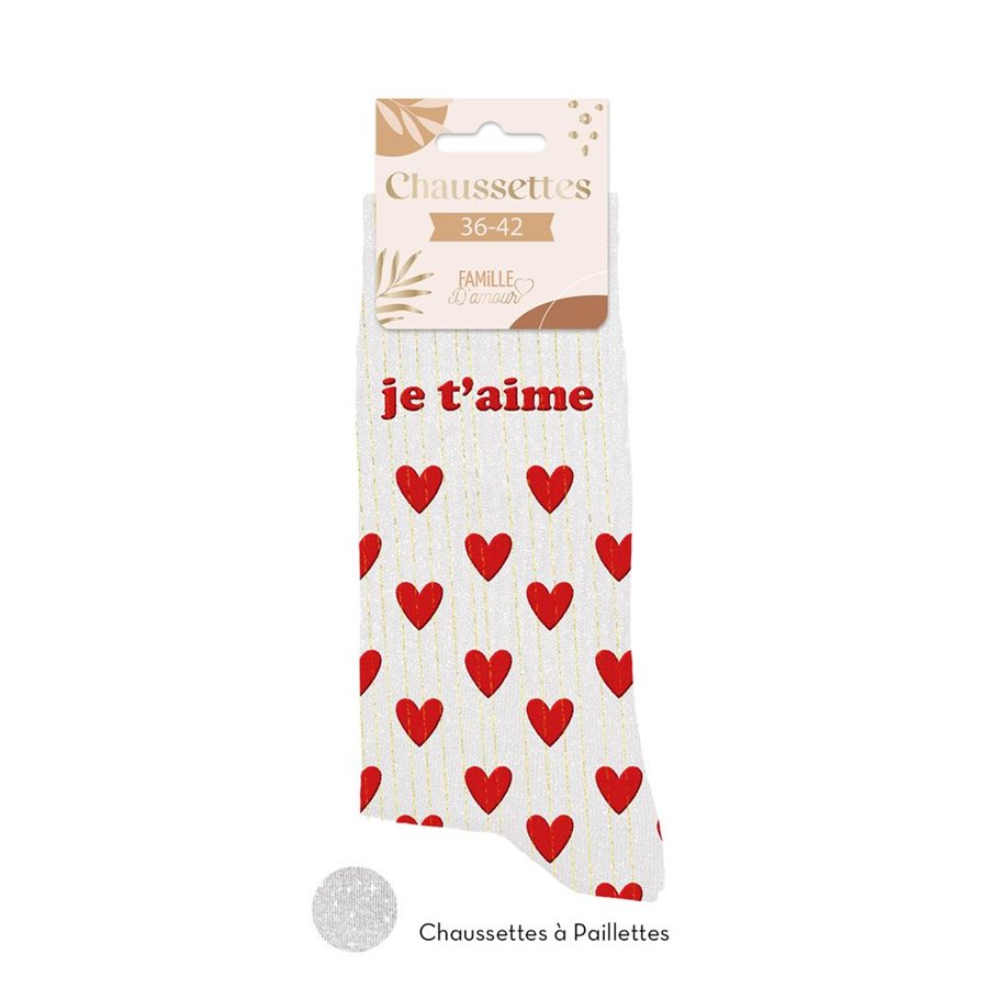 CHAUSSETTES PAILLETTES JE T AIME 