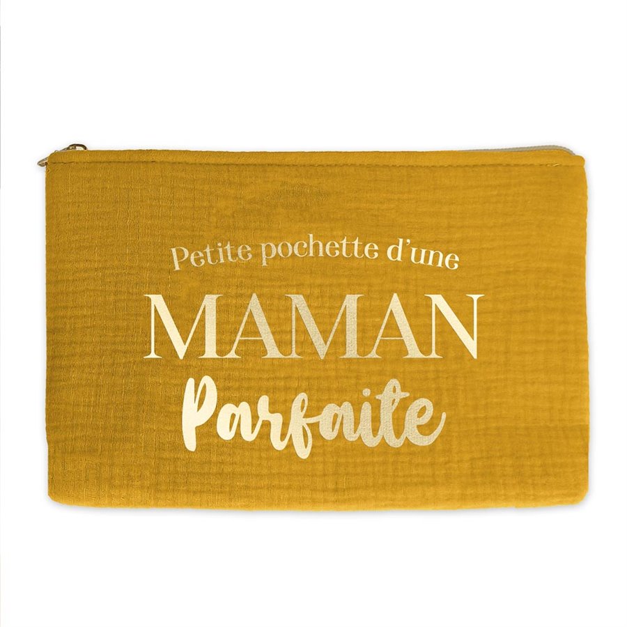 SAC POCHETTE "MAMAN PARFAITE" JAUNE