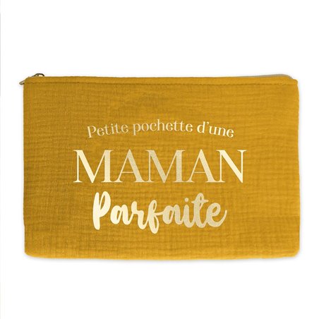 SAC POCHETTE "MAMAN PARFAITE" JAUNE