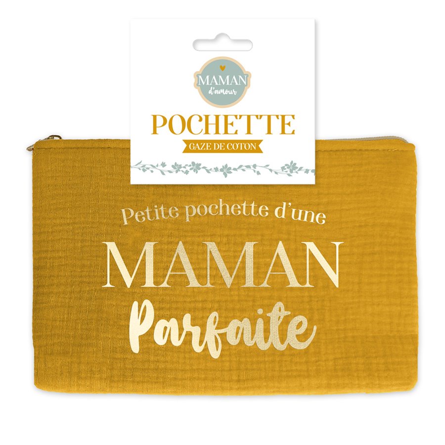 SAC POCHETTE "MAMAN PARFAITE" JAUNE