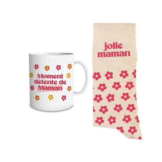 COFFRET MUG/CHAUSSETTES JOLIE MAMAN 