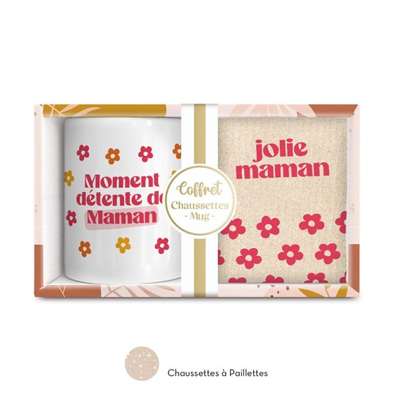 COFFRET MUG/CHAUSSETTES JOLIE MAMAN 