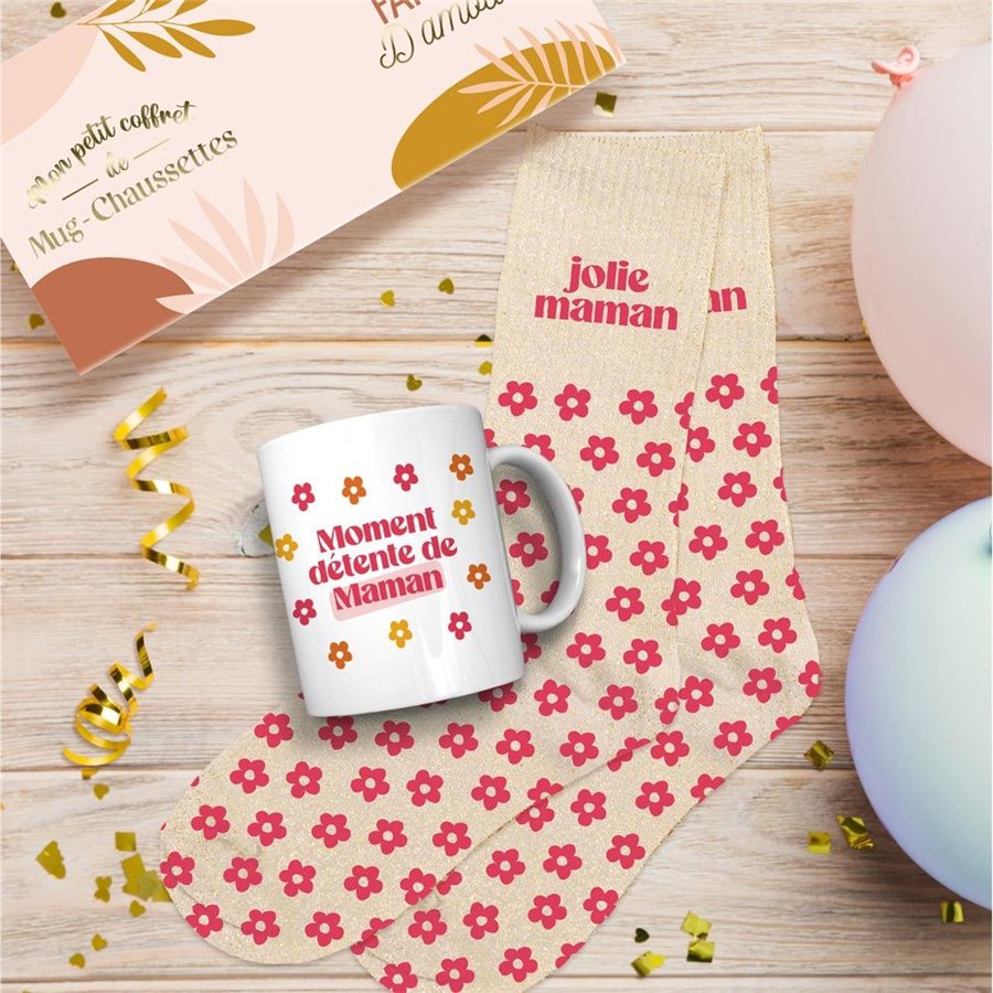 COFFRET MUG/CHAUSSETTES JOLIE MAMAN 