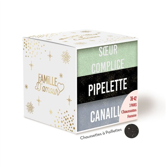 COFFRET TRIO CHAUSSETTES PAILLETTES SOEUR COMPLICE
