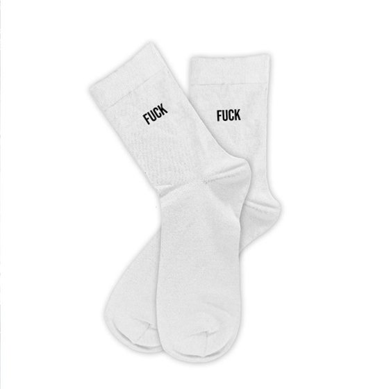 CHAUSSETTES BLANCHES FUCK HOMME  