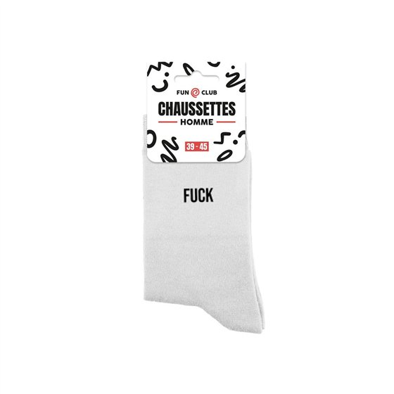 CHAUSSETTES BLANCHES FUCK HOMME  