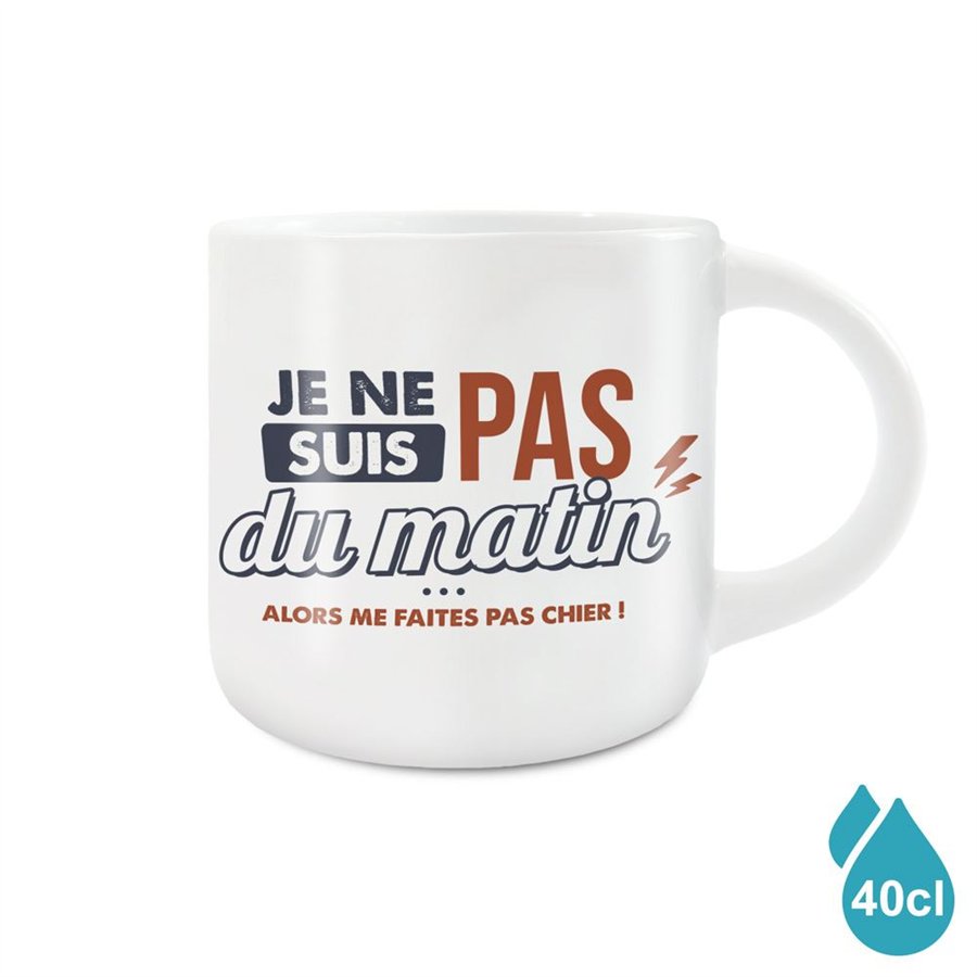 GRAND MUG JE NE SUIS PAS DU MATIN
