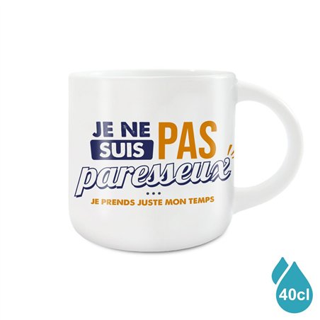 GRAND MUG JE NE SUIS PAS PARESSEUX
