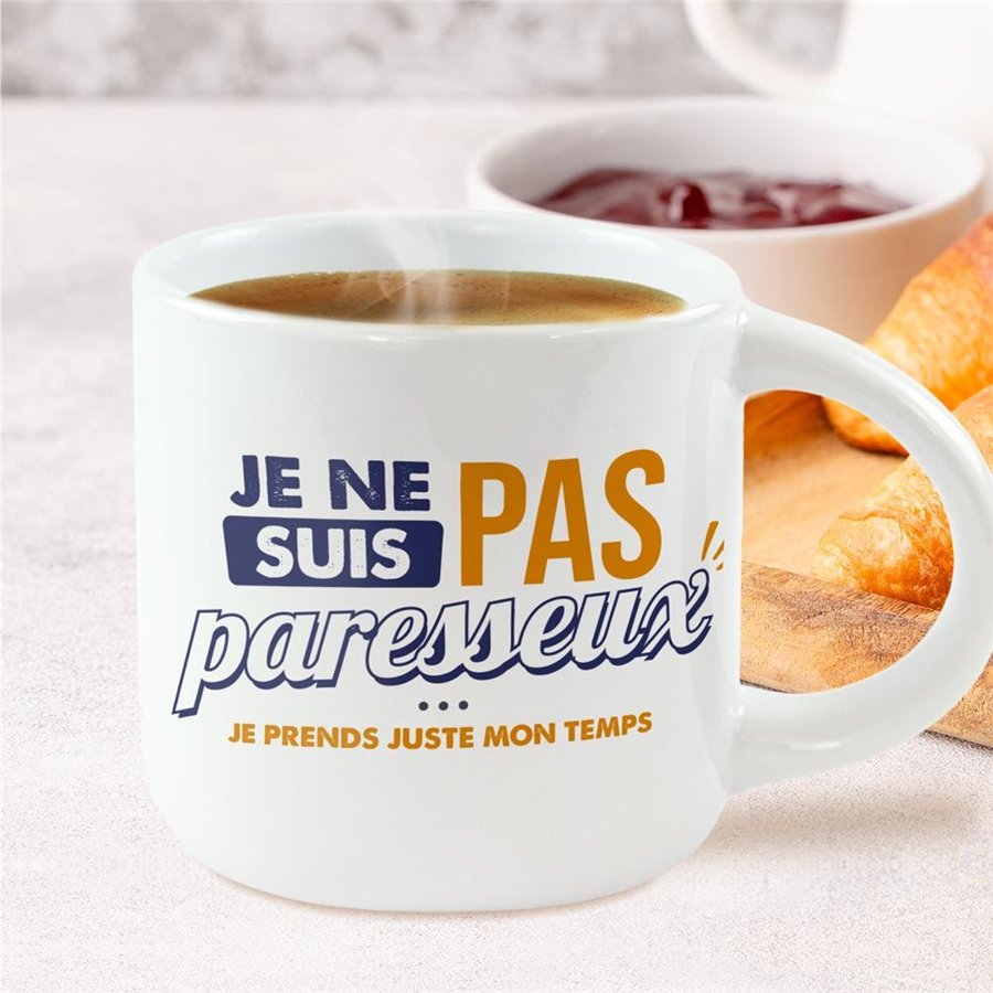 GRAND MUG JE NE SUIS PAS PARESSEUX
