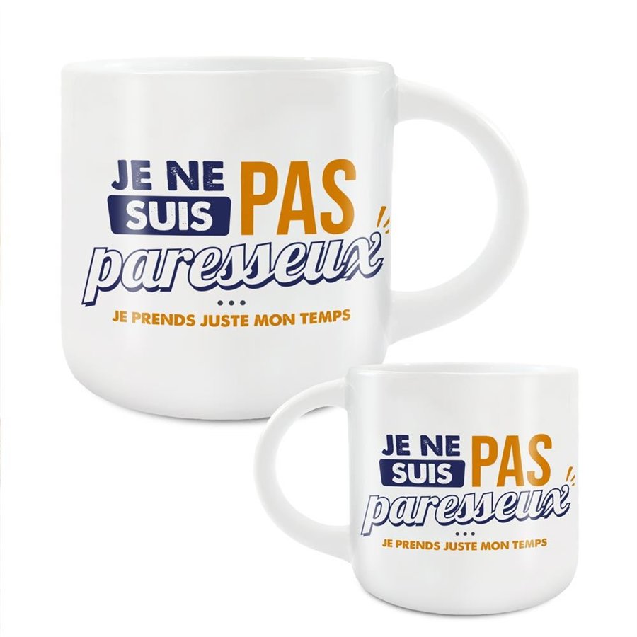 GRAND MUG JE NE SUIS PAS PARESSEUX
