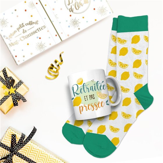 COFFRET MUG CHAUSSETTES RETRAITE FEMME