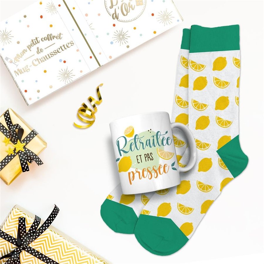 COFFRET MUG CHAUSSETTES RETRAITE FEMME