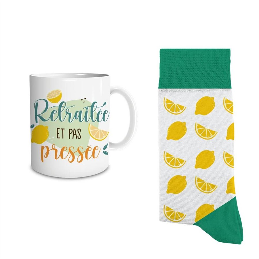 COFFRET MUG CHAUSSETTES RETRAITE FEMME