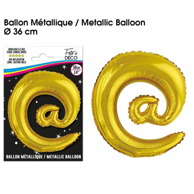 BALLON MÉTALLIQUE 36CM LETTRE F - ROSE GOLD