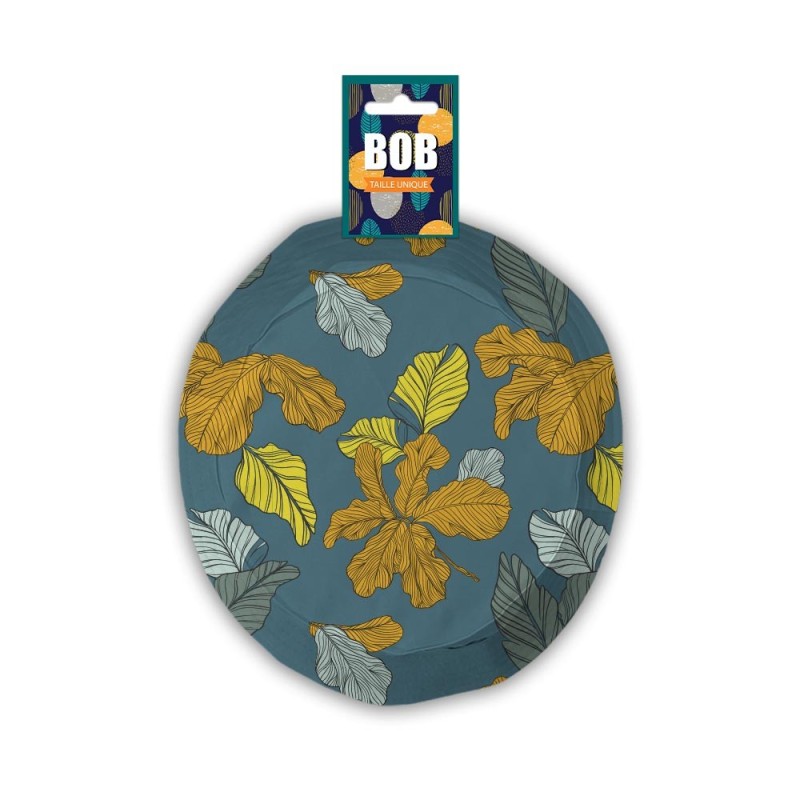 BOB VERT MOTIF FEUILLES COLOREES