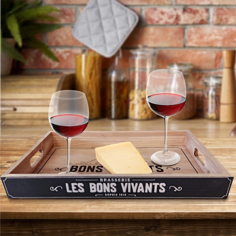 PLATEAU BOIS "LES BONS VIVANTS"