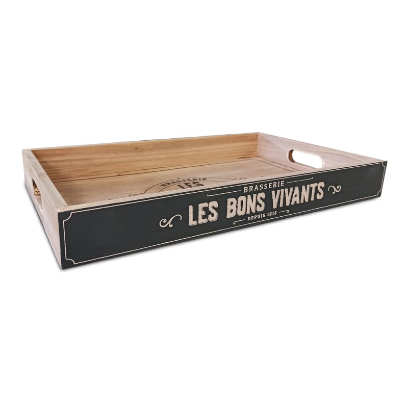 PLATEAU BOIS "LES BONS VIVANTS"